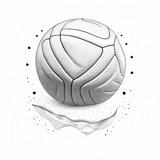 A volleyball made of sneakers tattoo design idea