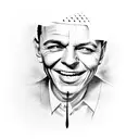 frank sinatra smiling tattoo design idea