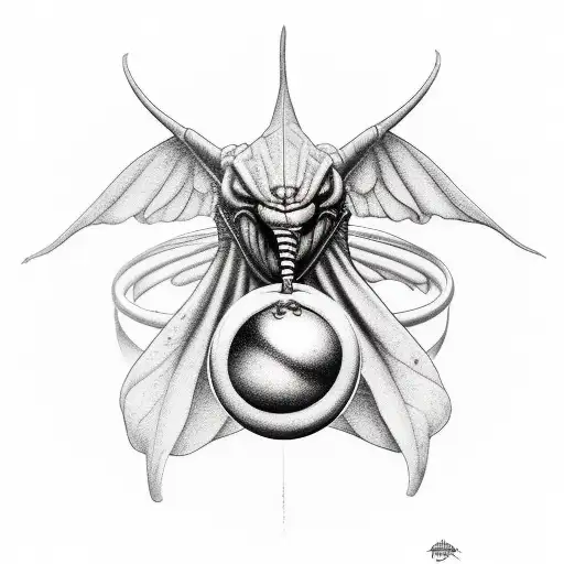 Snitch with a ballgag as a core tattoo design idea