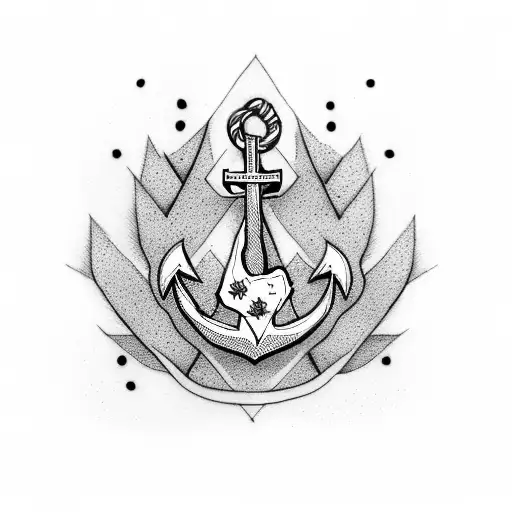 Anchor, Maple leaf tattoo design idea
