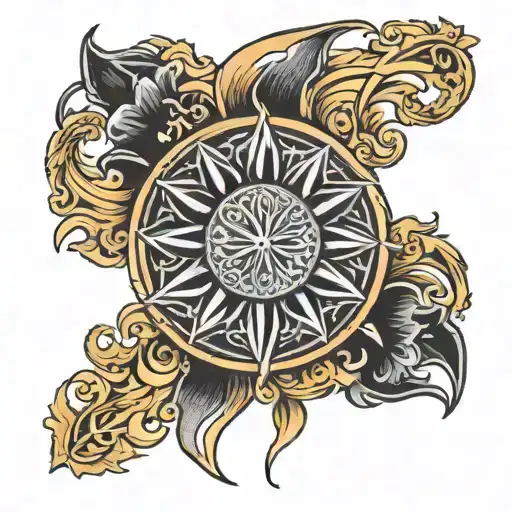 MB monogram sun tattoo tattoo design idea