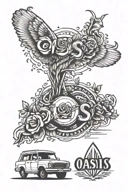 oasis tattoo design idea