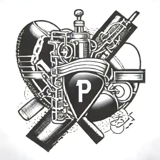 heart surgery, one son, Pittsburgh sports fan, wife's from Puerto Rico tattoo design idea