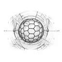 life line old time sewing machine and a 1930 soccer ball in the same path tattoo design idea