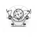 electrocardiogram line drawing an old time sewing machine and continuing with an 1930 soccer ball tattoo design idea