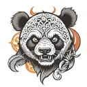 angry panda tattoo design idea