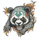 angry panda tattoo design idea