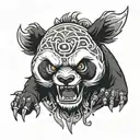 angry panda tattoo design idea