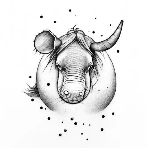 Happy eeyore covering sadness tattoo design idea
