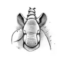 Sad eeyore from winnie the pooh with aries zodiac sign tattoo design idea