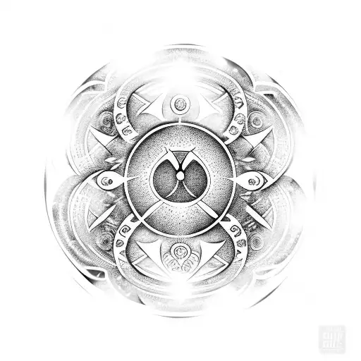 The er zodiac sign symbol with the Virgo symbol and Scorpio symbol in each circle  tattoo design idea
