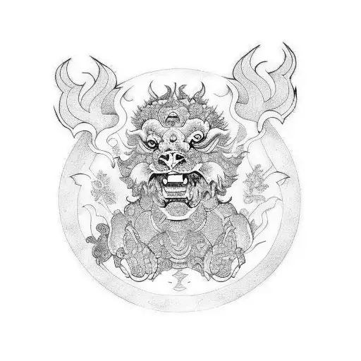 Foo Dog tattoo design idea