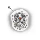 full arm tattoo with: doctor (daddy) married to a housewife (mother) with a daughter, a dog and in the background the se tattoo design idea