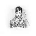 full arm tattoo with: doctor (daddy) married to a housewife (mother) with a daughter, a dog and in the background the se tattoo design idea