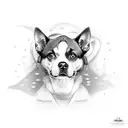 doctor (daddy) married to a housewife (mother) with a daughter, a dog and in the background the se tattoo design idea