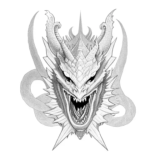 medieval boy, cave, dragon tattoo design idea