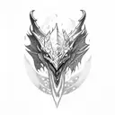 medieval boy, cave, dragon tattoo design idea