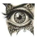 Eye with a clock tattoo design idea