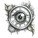 Eye with a clock tattoo design idea