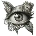 Eye with a clock tattoo design idea
