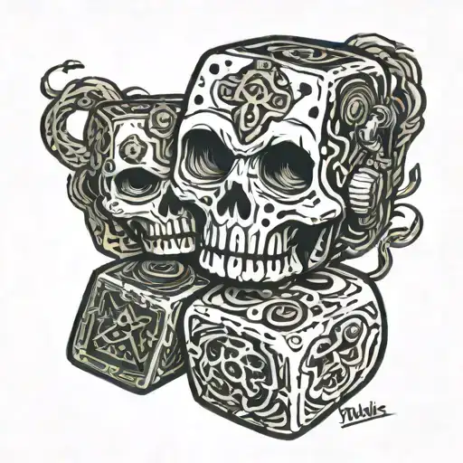fallout new Vegas dice tattoo design idea