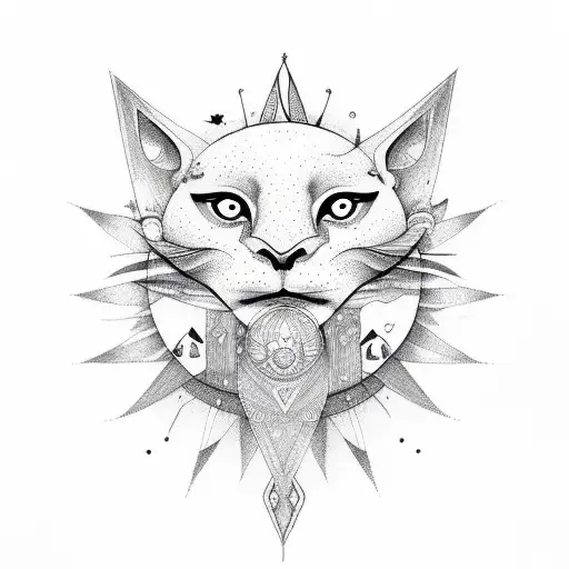 bohemian purpl sun with face and bohemian blue moon with face tattoo design idea