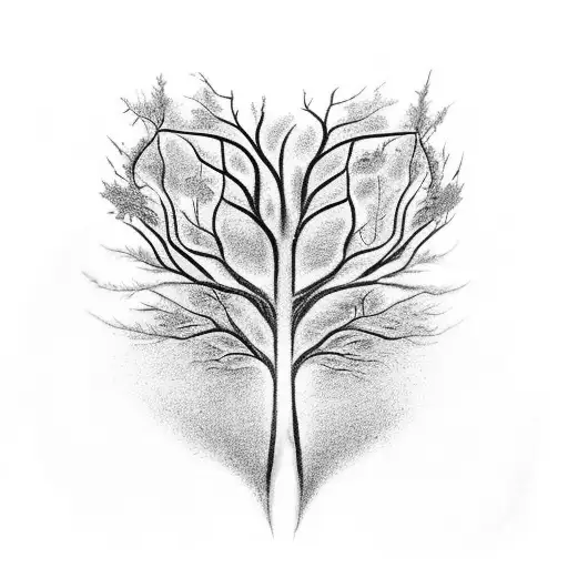 A surrealistic tattoo of a bike transforming into a tree, with the branches forming the numbers 3 and 7, signifying the growth and exploration that occurs when we connect with nature tattoo design idea