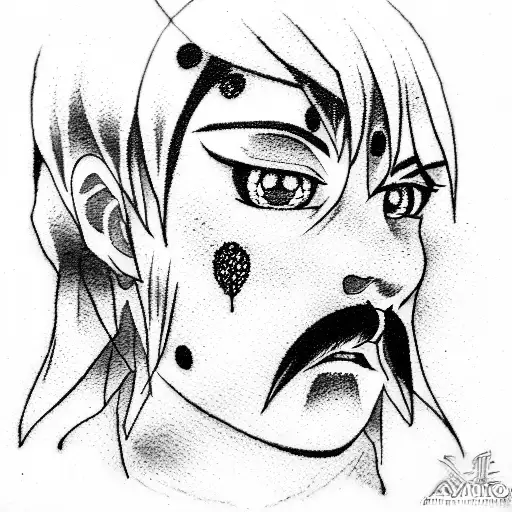 Adolf Hitler anime style tattoo design idea