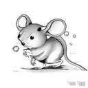 mouse crossing a stream or creek tattoo design idea