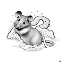 mouse crossing a stream or creek tattoo design idea