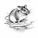 mouse crossing a stream or creek tattoo design idea
