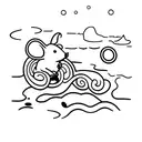 mouse crossing a stream or creek tattoo design idea