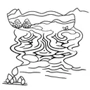 mouse crossing a stream or creek tattoo design idea