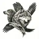 WOLF AND RAVEN tattoo design idea