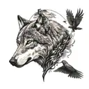 WOLF AND RAVEN tattoo design idea