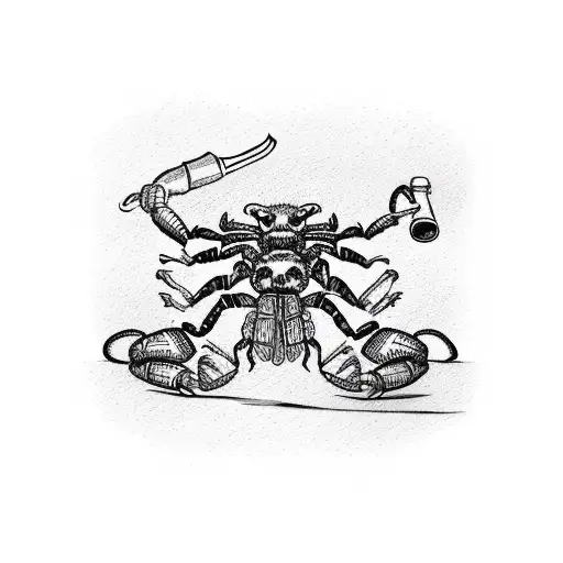 mexican flag and a scorpion holding tequila bottle that says el rincon tattoo design idea