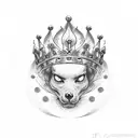 fire and crown tattoo design idea