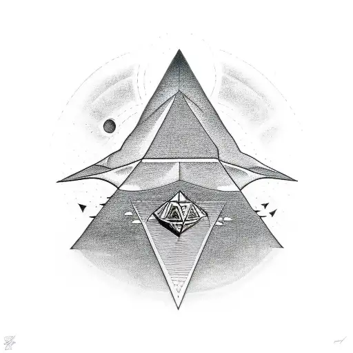 Grey Alien, Pyramides and a UFO that is currently abducting someone tattoo design idea