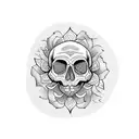 skull floral tattoo design idea