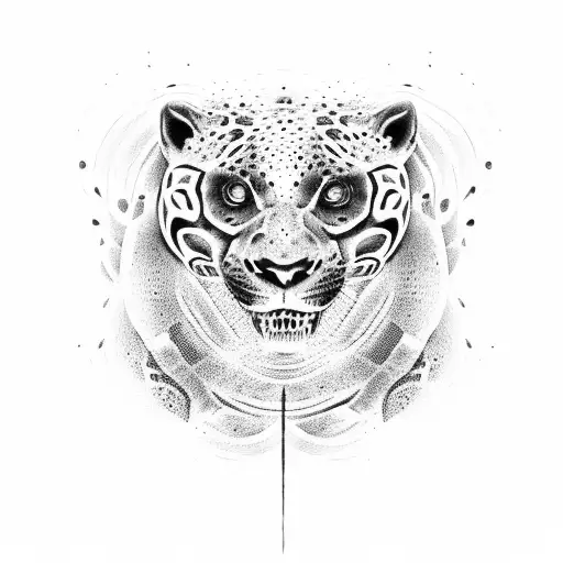 black jaguar hunting anaconda  tattoo design idea