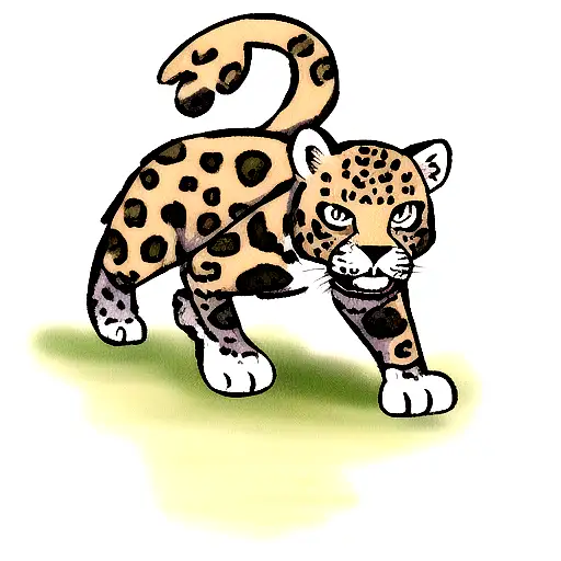 jaguar hunting tattoo design idea
