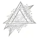 bite mark inside a triangle tattoo design idea