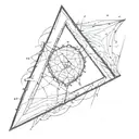 bite mark inside a triangle tattoo design idea