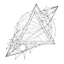 bite mark inside a triangle tattoo design idea