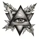 bite mark inside a triangle tattoo design idea