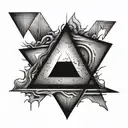 bite mark inside a triangle tattoo design idea