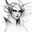 Lots of sharp lines tattoo design idea