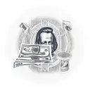 A stack of money and guns forming the skyline of Casablanca tattoo design idea