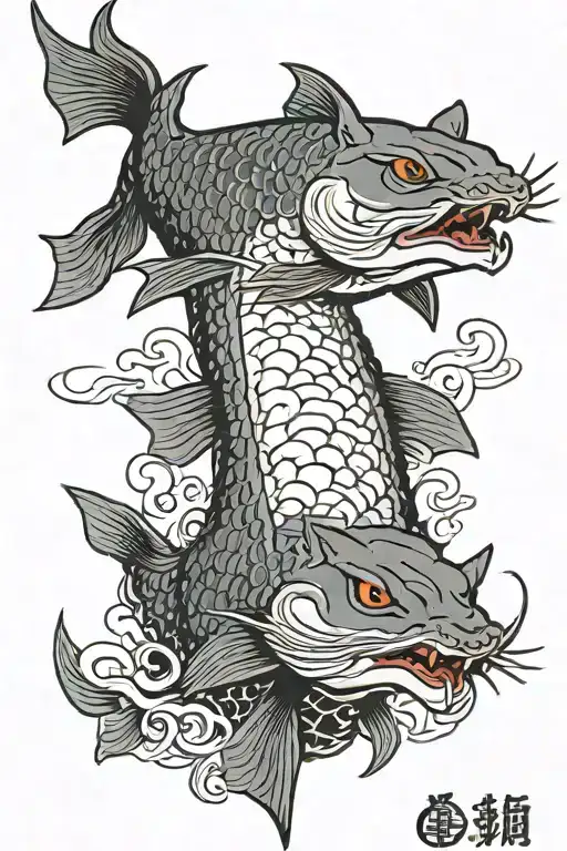 catfish tattoo design idea