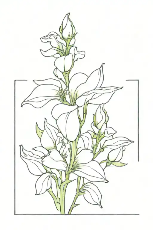 snapdragon flower tattoo design idea